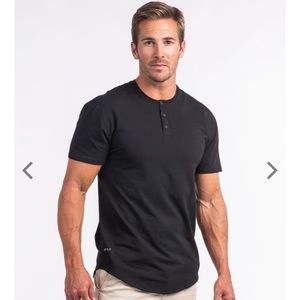 BYLT Grey Drop Cut Henley Tee